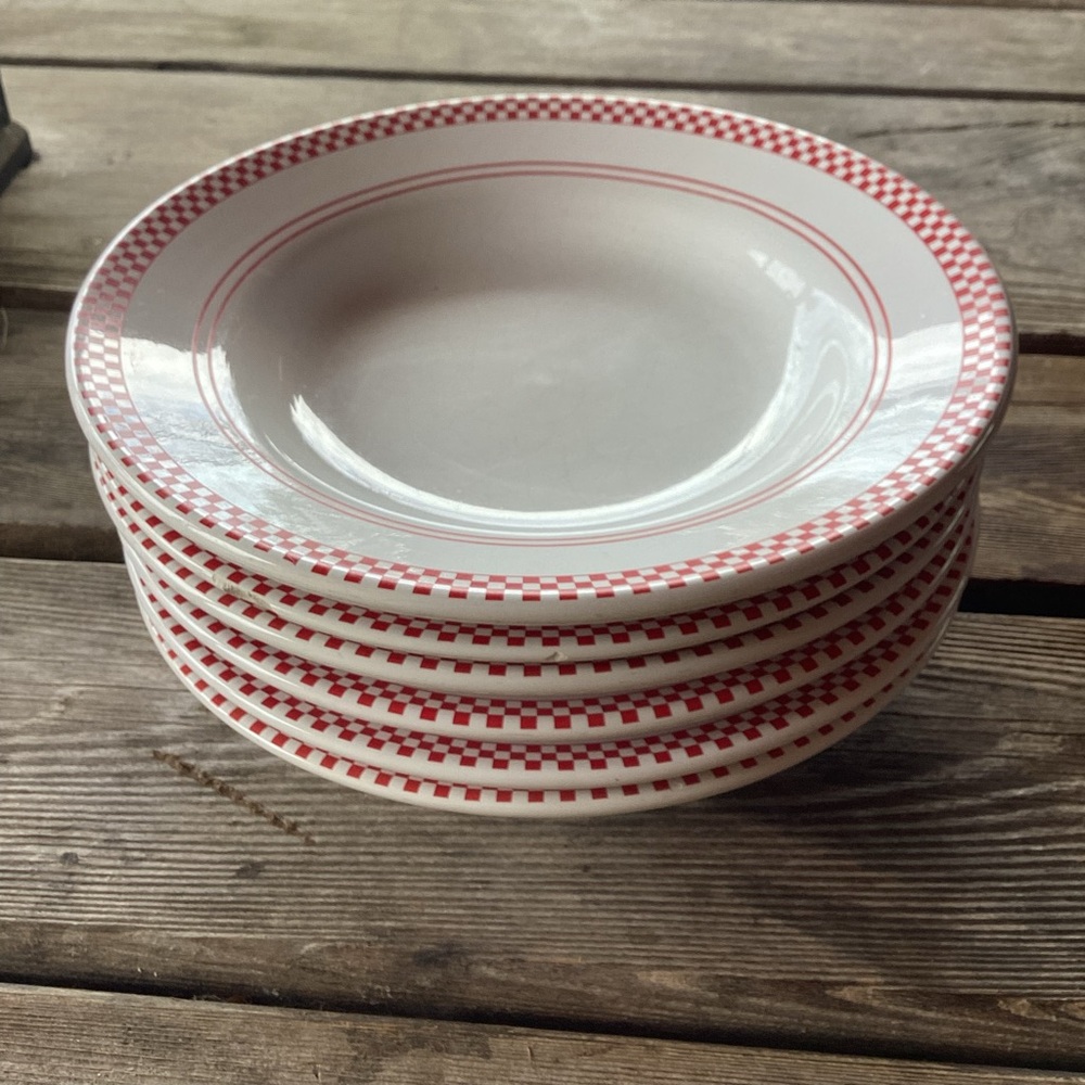 Emeril Rimmed Bowls - set of 6 in Retro Diner Style